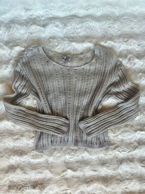 H&M Divided Grunge Fairycore Open Knit Ladder Stitch Sweater Grey M